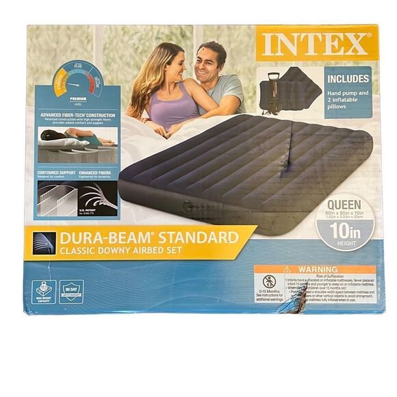 Intex Dura-Beam Standard Classic Downy Queen Airbed Set #64765E NIB - Picture 1 of 4